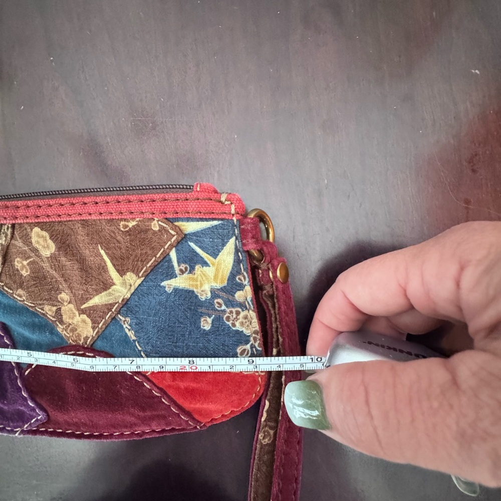 Lucky Brand Boho Multicolor Patchwork Wristlet Cl… - image 4